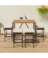Simplie Fun 5-Piece Outdoor Bar Height Dining Set