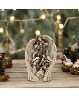 Slickblue Holy Family with Angel - Elegant Nativity Decor for Christmas