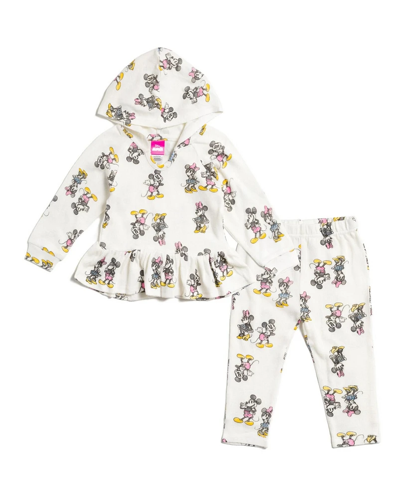 Disney Baby Girls Mickey Mouse Donald Duck Pluto Minnie Pullover Hoodie and Pants Outfit Set Newborn to