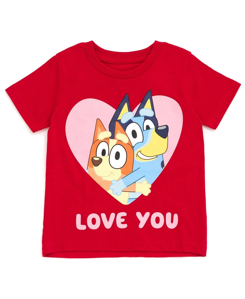 Bluey Bingo Valentines Day July 4th Halloween Christmas Birthday T-Shirt Toddler to Big Kid