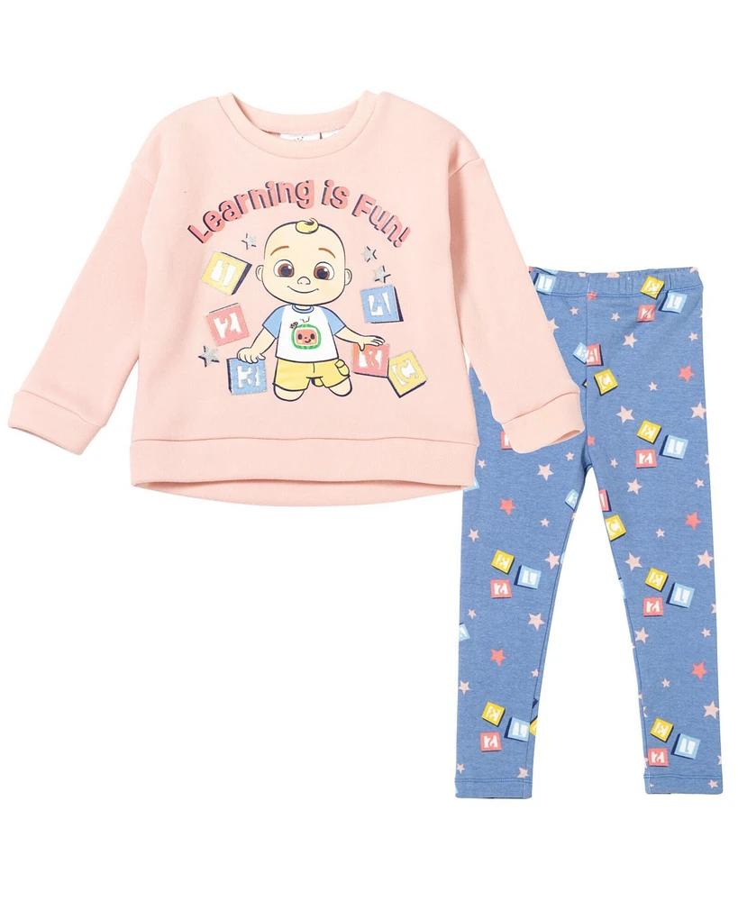 CoComelon Jj Baby Girls Pullover Fleece Sweatshirt and Pants Set Infant to Toddler