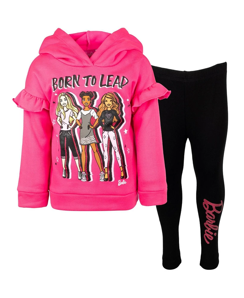 Barbie Toddler Girls Fleece Hoodie and Leggings Outfit Set