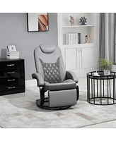 Homcom Fake Leather Rocking Living Room Chair with 360 Swivel Rotation & Sponge Cushion