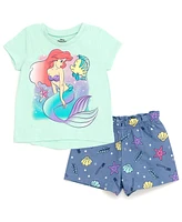 Disney Toddler Girls Classics Princess Lilo & Stitch Winnie the Pooh T-Shirt Chambray Shorts to (12 Months