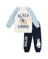 Bluey Fleece Sweatshirt and Jogger Pants Outfit Set Infant to Big Kid Sizes (12 Months - 14-16)