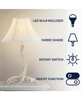 Jonathan Y Antler 27.5" Rustic Resin Led Table Lamp, Beige