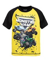 Monster Jam Toddler Boys 3 Pack T-Shirts to Grave Digger El Toro Loco Megalodon