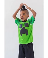 Minecraft Boys Skeleton Enderman Zombie T-Shirt and Mesh Shorts Outfit Set to