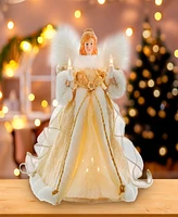 Kurt Adler 10-Light Natural Angel Tree Topper, 10 Inches