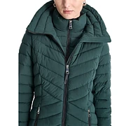 Dkny Women's Bibbed Packable Puffer Coat