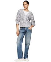 Tommy Jeans Women's Marled V-Neck Cardigan Sweater