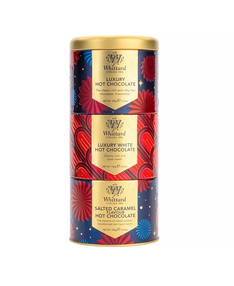 Whittard of Chelsea Holiday Luxury Hot Cocoa Stacking Tins, 3 Piece