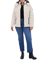 Nautica Plus Faux-Fur-Trim Hooded Packable Puffer Coat