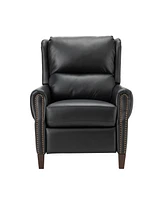 Hulala Home Alicia 32.68'' Wide Genuine Leather Manual Recliner with Solid Wood Legs