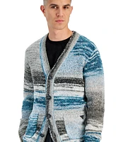 Guess Men's Eduardo Space Dyed Button Front Cardigan Sweater