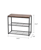 Iris 3-Tier Stackable Shoe Racks for Entryway, Black