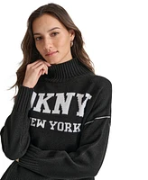 Dkny Jeans Petite Intarsia Logo Sweater