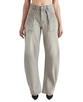 Steve Madden Women's Hansen Cotton High-Rise Barrel-Leg Pants