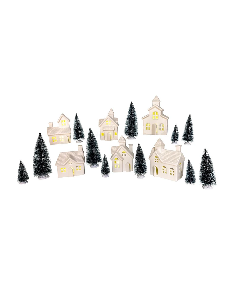 Kurt Adler Lighted Porcelain House 24-Piece Set