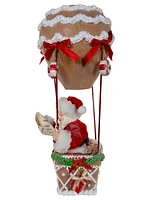 Kurt Adler Musical Santa Hot Air Balloon Table Piece, 12 Inches