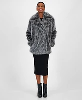 Bar Iii Women's Faux-Fur Long-Sleeve Overcoat, Created for Macy's