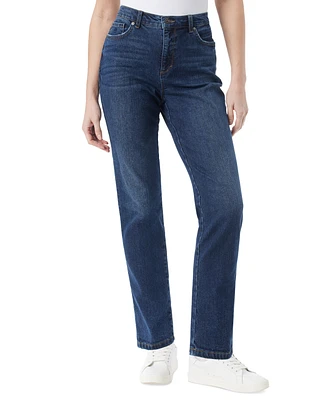 Gloria Vanderbilt Women's Petite Amanda High-Rise Curvy Straight-Leg Jeans