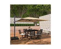 Casainc 11 Ft Square Cantilever Umbrella for Outdoor Patio, Red