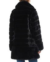 Jones New York Women's Faux-Fur Notched Collar Coat