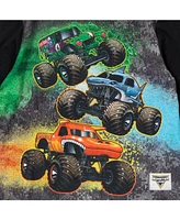 Monster Jam Boys Pullover Pajama Shirt and Pants Sleep Set to Grave Digger El Toro Loco Megalodon