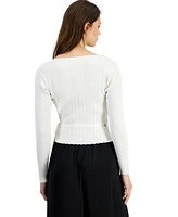 Lucy Paris Women's Tierra Ribbed Knit Wrap Sweater