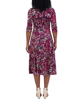 Jessica Howard Petite Printed Keyhole Midi Dress