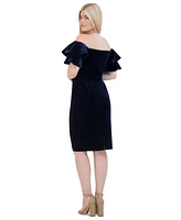 Eliza J Women's Velvet Off-The-Shoulder Dress