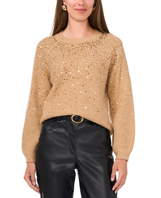 Vince Camuto Women's Sequined Raglan-Sleeve Sweater