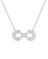 Holiday Lane Cubic Zirconia Infinity Pendant Necklace in Sterling Silver, 16" + 2" extender, Created for Macy's