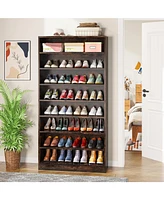 Tribesigns Tall Shoe Cabinet, 9 Tiers, Holds 40-45 Pairs, Heavy-Duty Wood Freestanding Shoe Storage