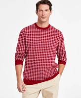 Club Room Men's Clean Check Merino Sweater, Created for Macy's