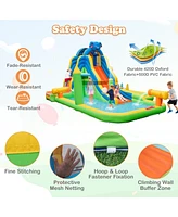 Inolait Inflatable Water Slide with Splash Pool and Climbing Wall for Outdoor Indoor without Blower