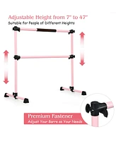 Costway Portable Ballet Barre 4ft Freestanding Adjustable Double Dance Bar