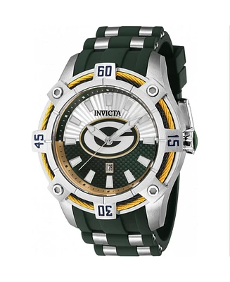 Invicta Men's 42062 Nfl Green Bay Packers Quartz 3 Hand White, Silver, Yellow, Green Dial Watch