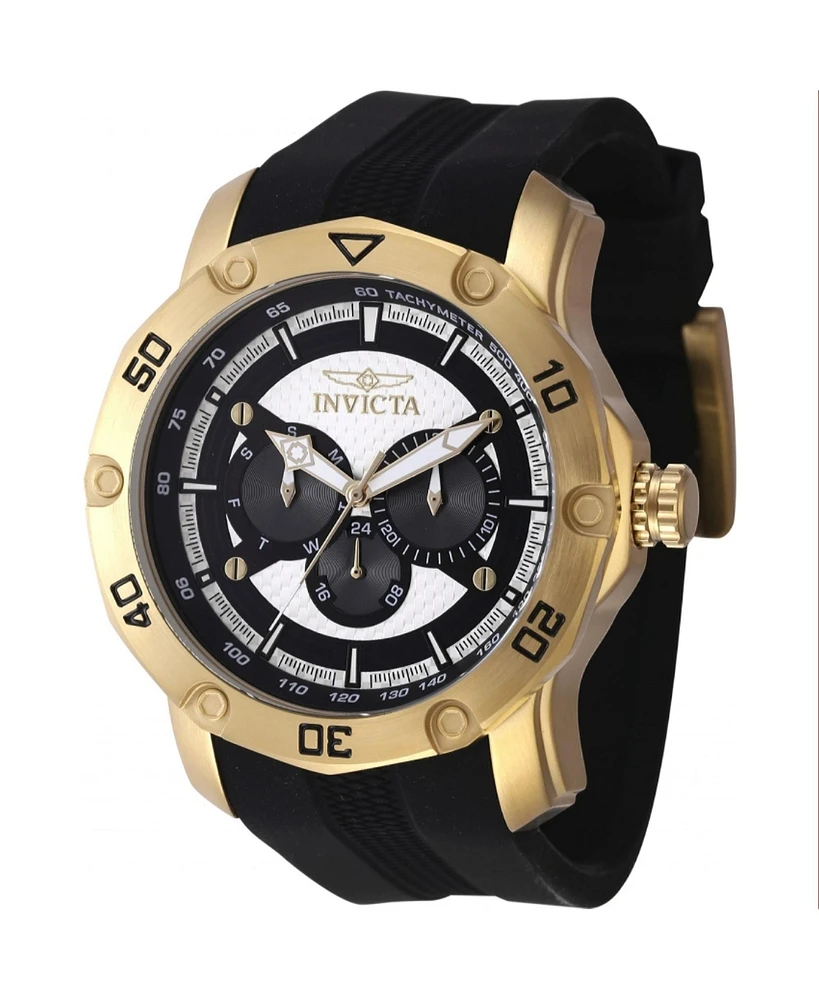 Invicta Men's 45741 Pro Diver Quartz Chronograph Black, White Dial