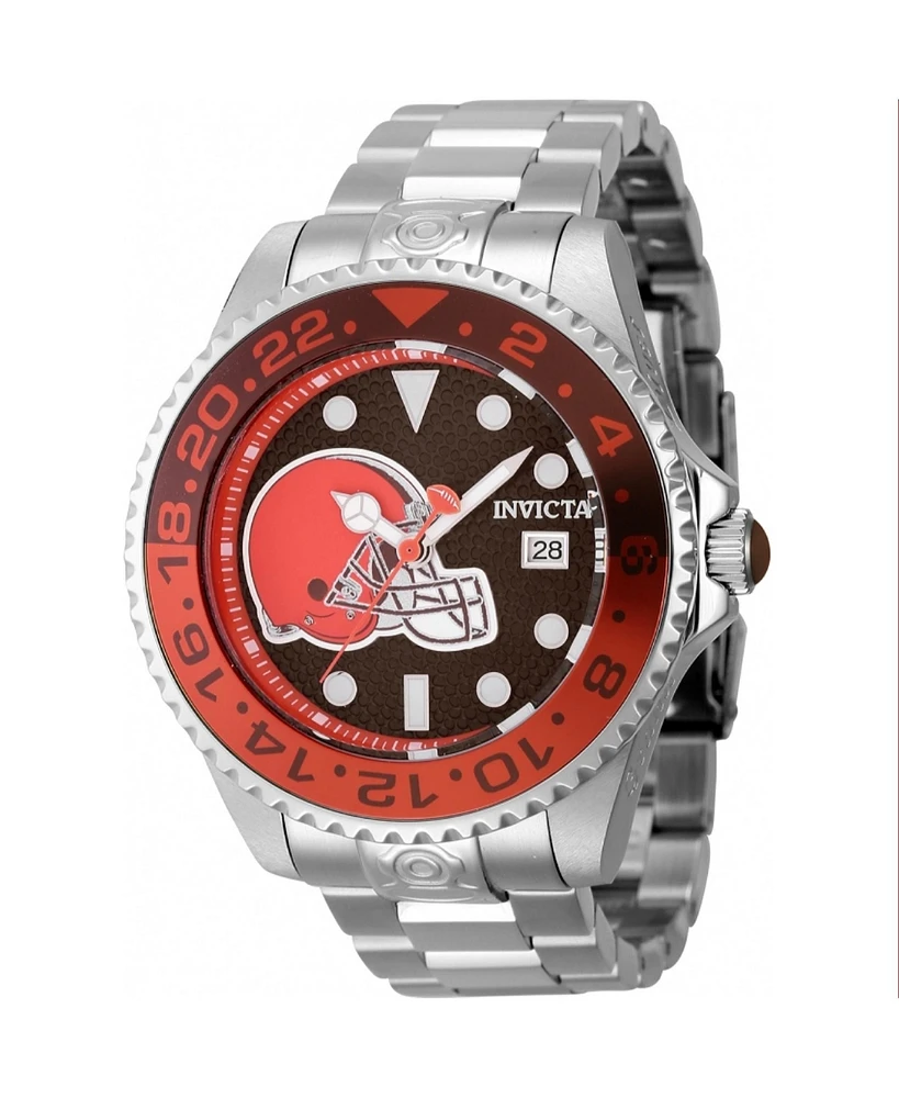 Invicta Men's 45037 Nfl Cleveland Browns Automatic 3 Hand Orange, Brown Dial Watch