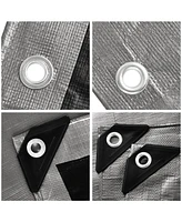 Yescom 2 Pack 12x16 Ft Waterproof Poly Tarp 10-mil Heavy Duty Protect Cover Tarpaulin