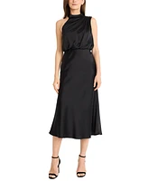 Maggy London Women's High-Neck Asymmetric-Shoulder Dress