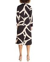 Maggy London Women's Printed Asymmetric Ruched Dress