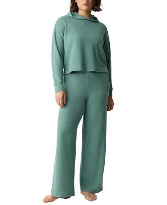 Gap GapBody Women's 2-Pc. Hooded Brushed Waffle Pajama Set