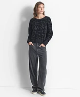 Dkny Women's Round-Neck Animal Chenille Sweater