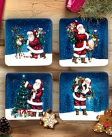 Certified International Santa's Secret Canape Plates, Set of 4