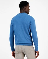 Alfani Men's Solid V-Neck Cotton Sweater, Created for Macy's