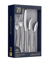 Ornative Lola Mirror 20 Piece Flatware Set, Service for 4