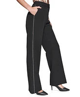 Karl Lagerfeld Paris Women's Rhinestone-Trim Pants